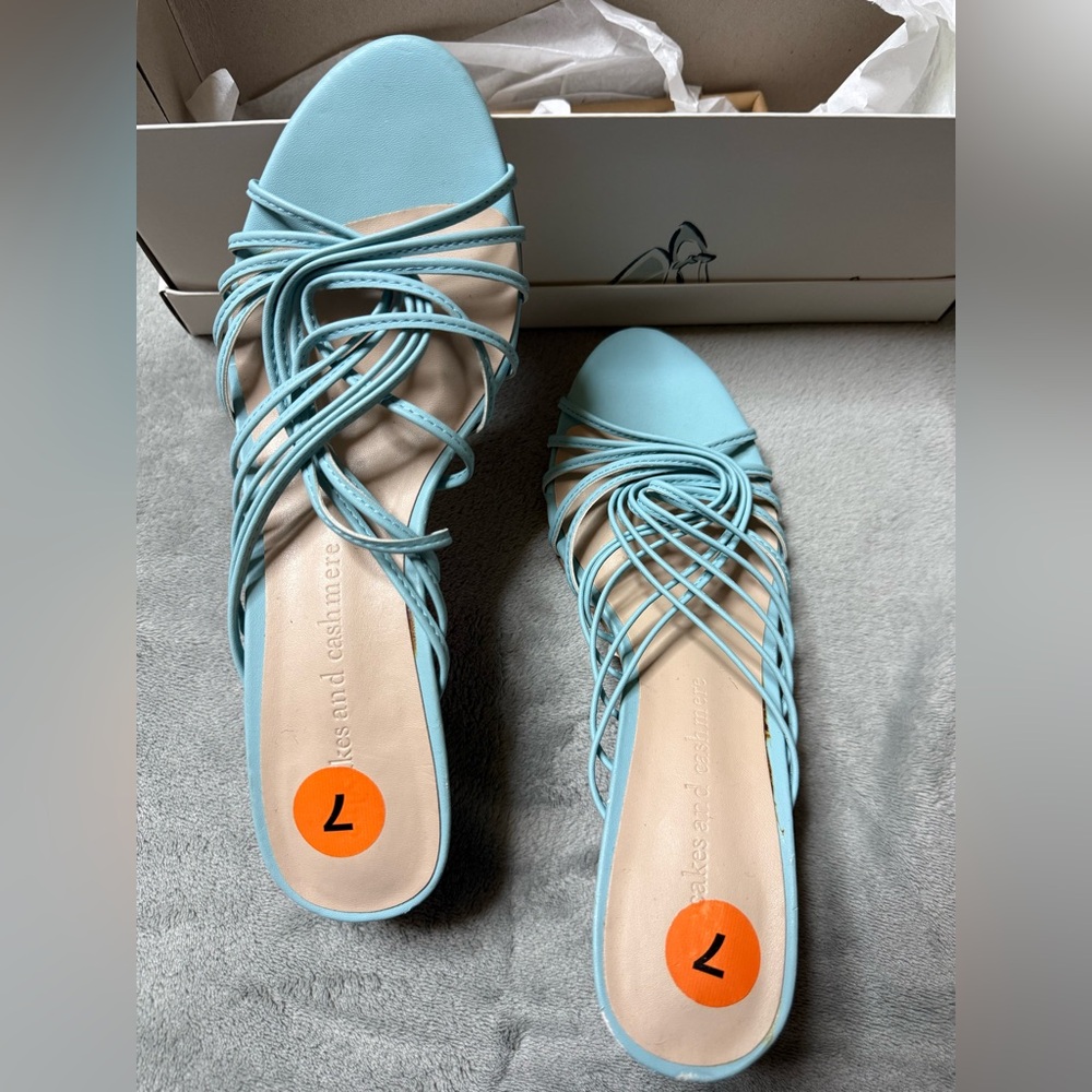cupcakes & cashmere Light Blue Strappy Sandals